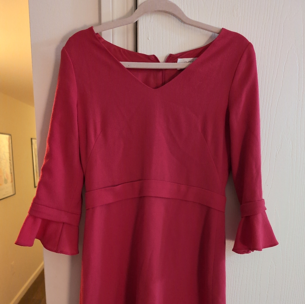 GOAT Red Ruffle 3 Quarter Sleeve Dress, Contemporary & Chic Stylish Formal SZ 6